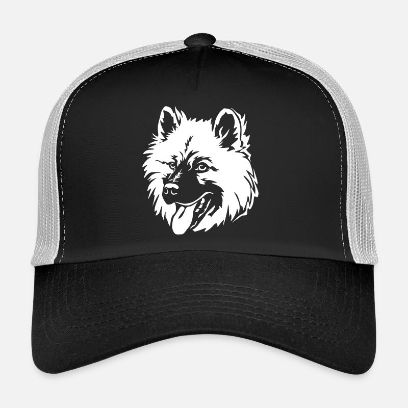 Eurasier Kopf "Black Edition" - Trucker Cap - Schwarz/Steingrau