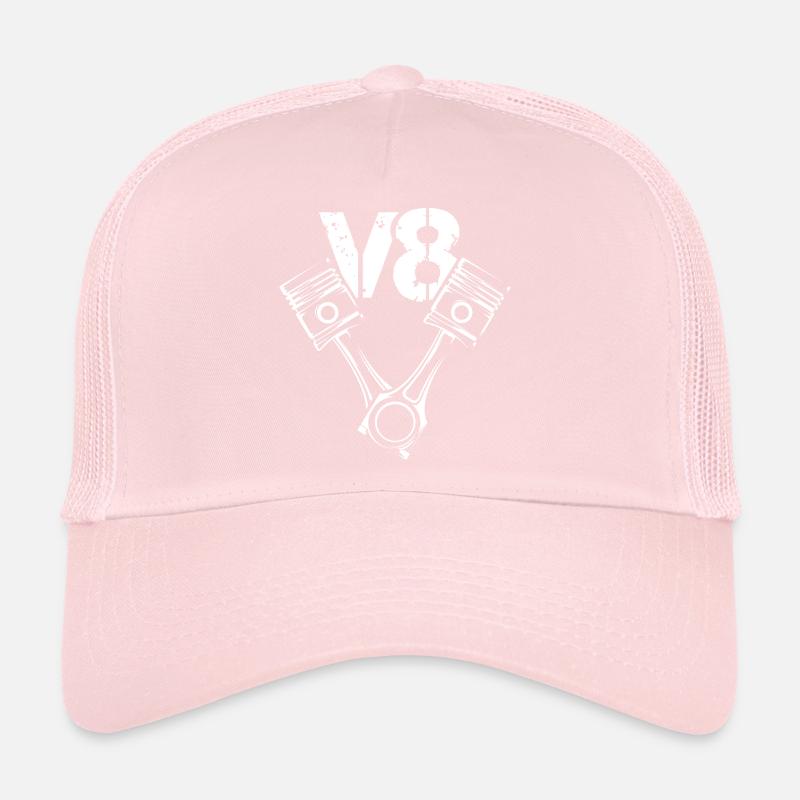 V8 Symbole Moteur Piston Illustration Voitures Graphique Casquette trucker 