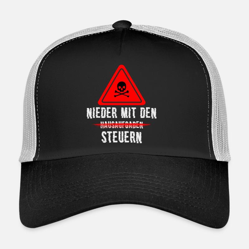 Nieder mit den Steuern - Trucker Cap - Schwarz/Steingrau
