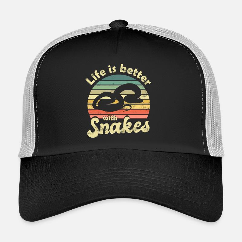 Schlange Schlangen - Trucker Cap - Schwarz/Steingrau