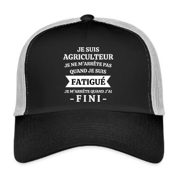 agriculteur, je suis agriculteur, agriculteur - Casquette trucker  - noir/gris pierre - Devant