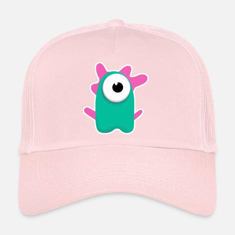 Cute Turquoise Cyclops | Funny Pink Monster Trucker Cap