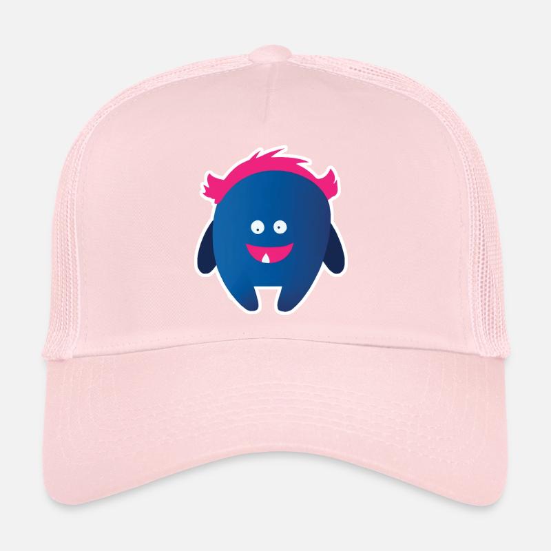 Monstre bleu mignon | Créature aux cheveux roses drôles Casquette trucker 