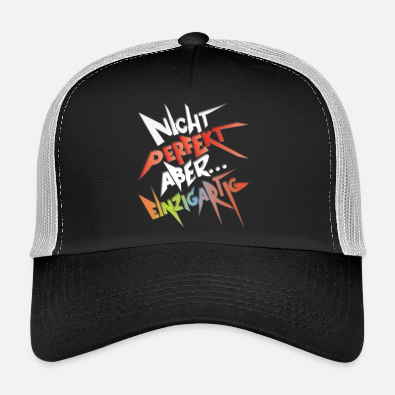 Witziger Spruch - Nicht perfekt aber einzigartig - Trucker Cap - Schwarz/Steingrau