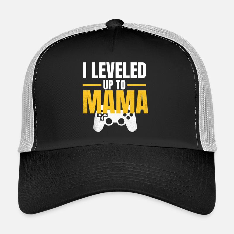 Gamer Mama LevelUp-Design - Trucker Cap - Schwarz/Steingrau