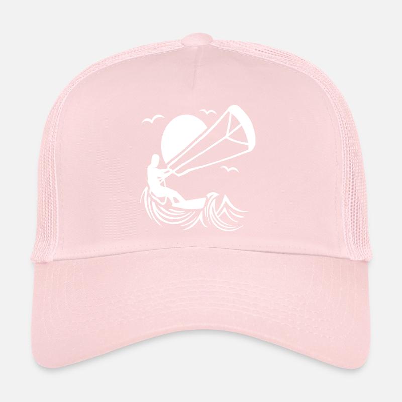 Kitesurfers in action silhouette Trucker Cap