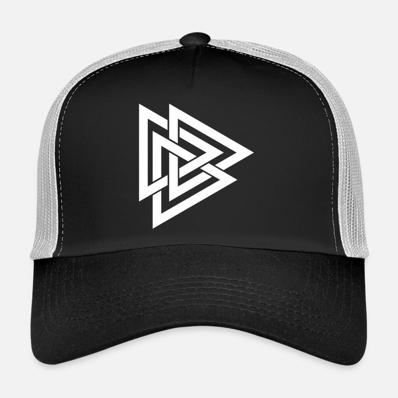 Norwegisches Symbol -FRONT - Trucker Cap - Schwarz/Steingrau