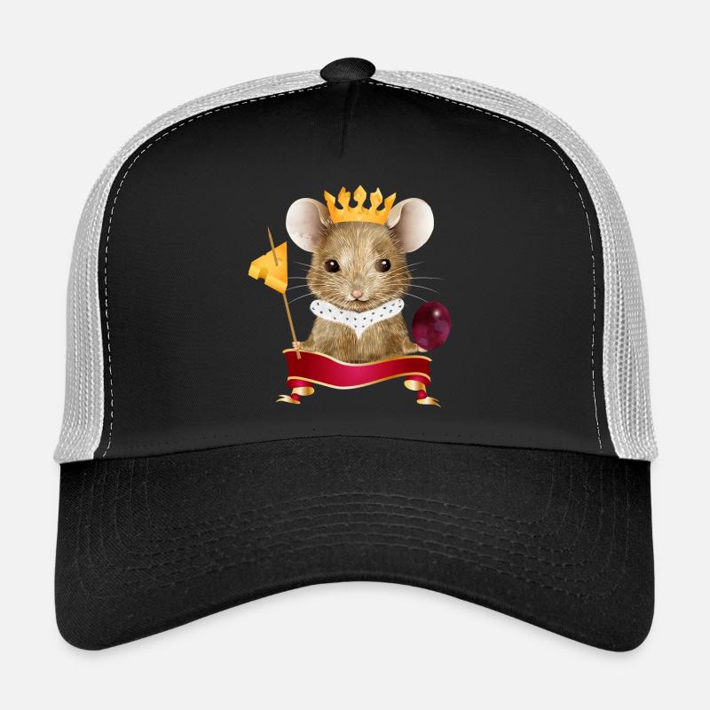 Mouse with cheese crown, grape and toothpick Trucker Cap