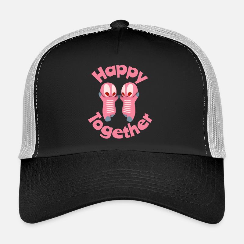 Cheerful characters with heart Trucker Cap