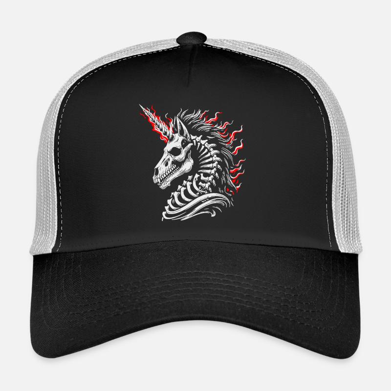 Squelette enflammé Casquette trucker 