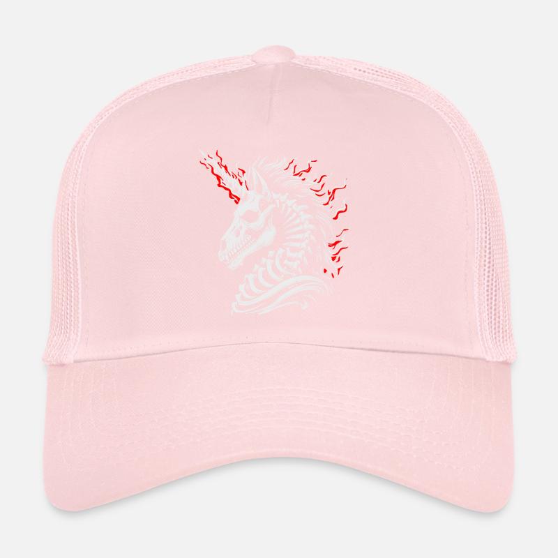 Flammendes Skelettross Trucker Cap
