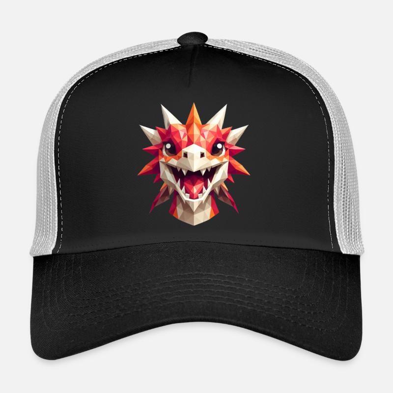 Un dragon qui rit dans le style polygonal Casquette trucker 