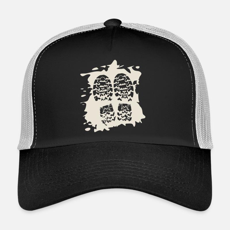 Twin Trails - Empreintes de chaussures [Blanc] Casquette trucker 