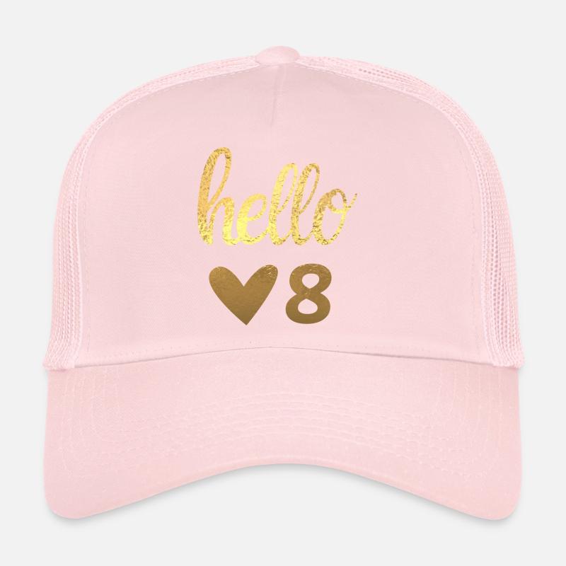Hello 8 doré Casquette trucker 