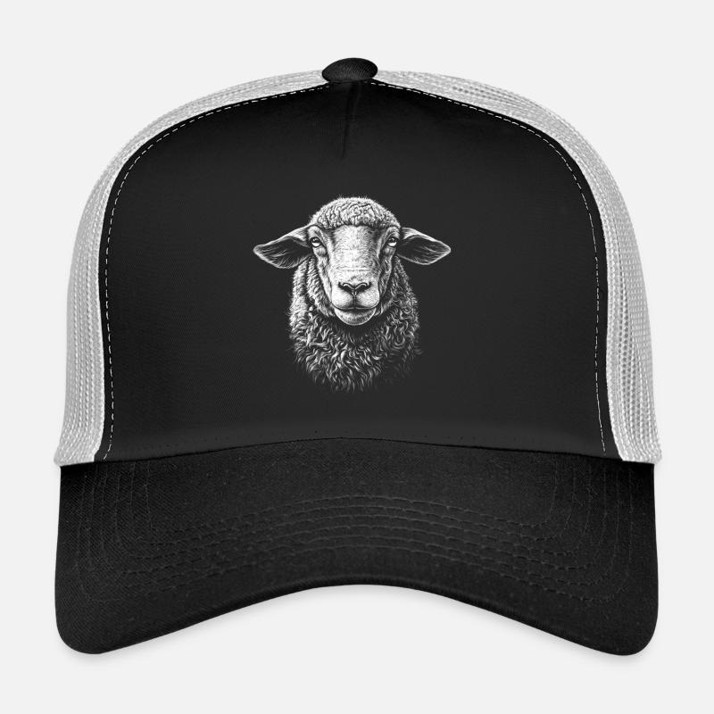 Sheep Portrait Sheep Shepherd Animals Trucker Cap