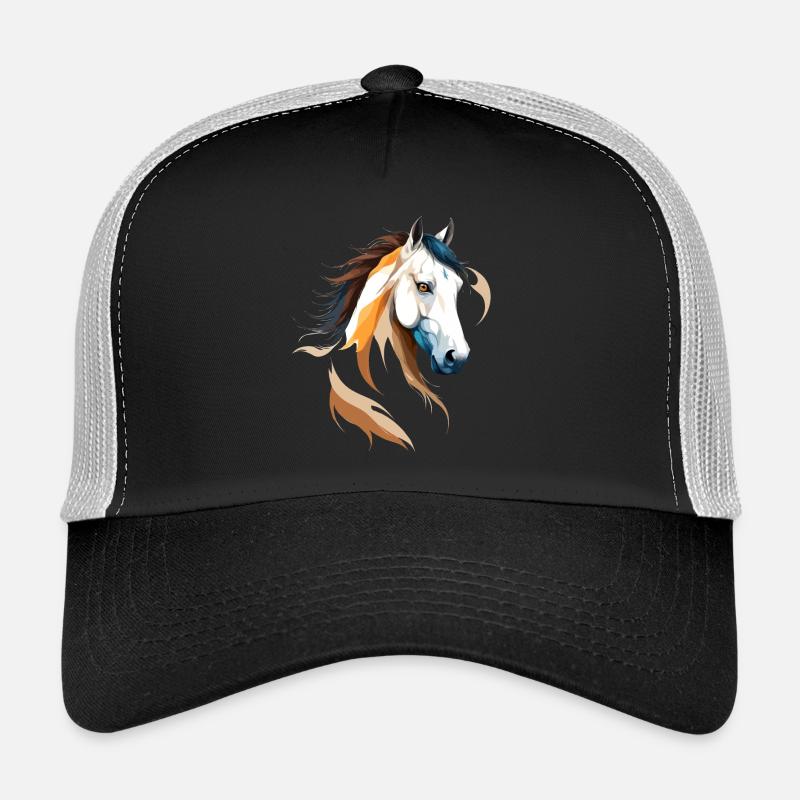 Cheval art vectoriel avec illustration aux couleurs vives Casquette trucker 