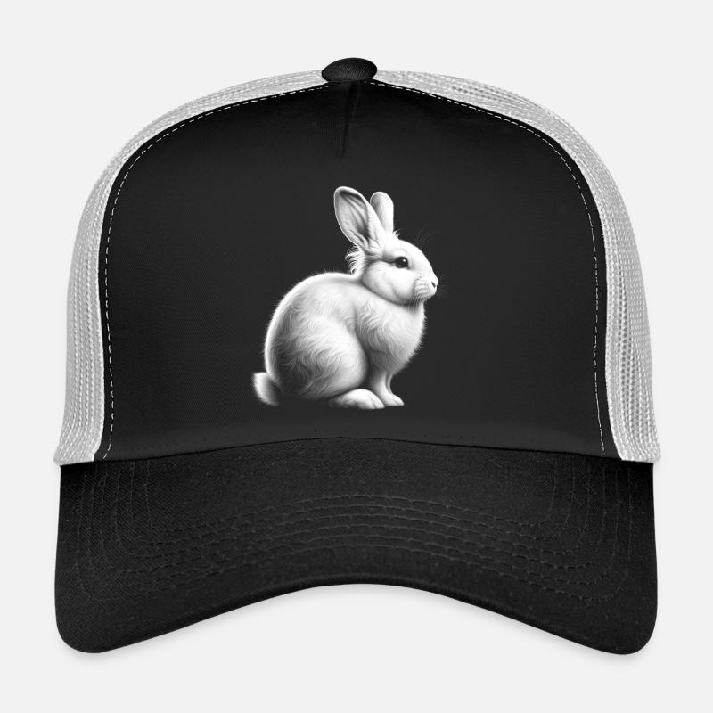 Portrait de lapin blanc mignon Casquette trucker 