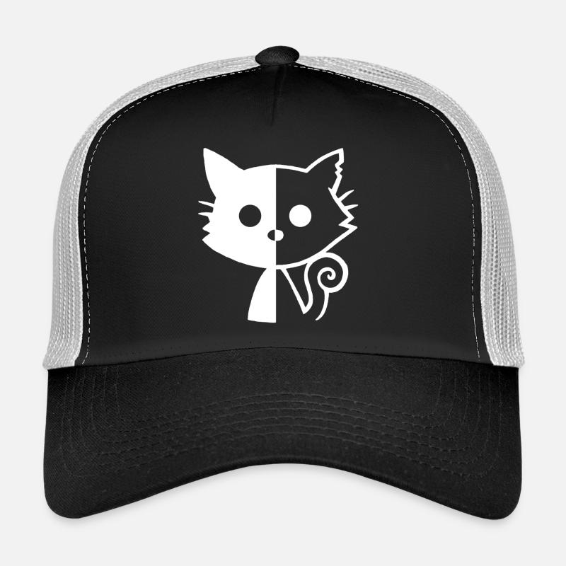 Chaton blanc yin et yang Casquette trucker 