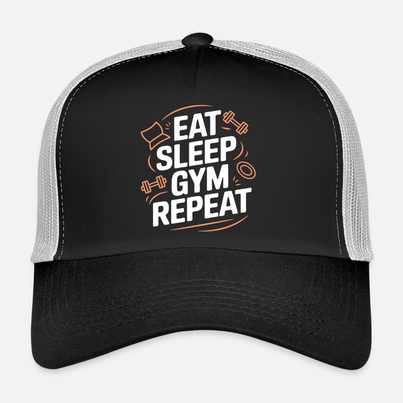 Eat Sleep Gym Repeat - Trucker Cap - black/stone grey