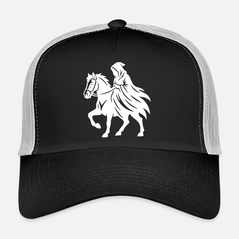 Majestätische Silhouette eines Pferdes und eines Kriegers - Trucker Cap - Schwarz/Steingrau