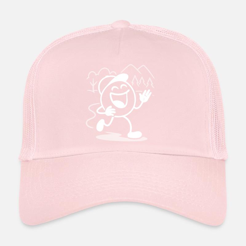 Ribbo läuft lachend durch den Tag Trucker Cap