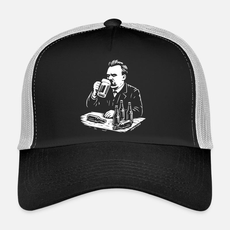 Friedrich Nietzsche drinking Beer illustration  Trucker Cap