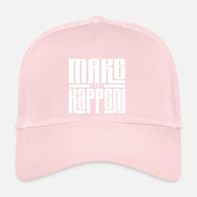 Expression of Joy in Linear Typography Trucker Cap