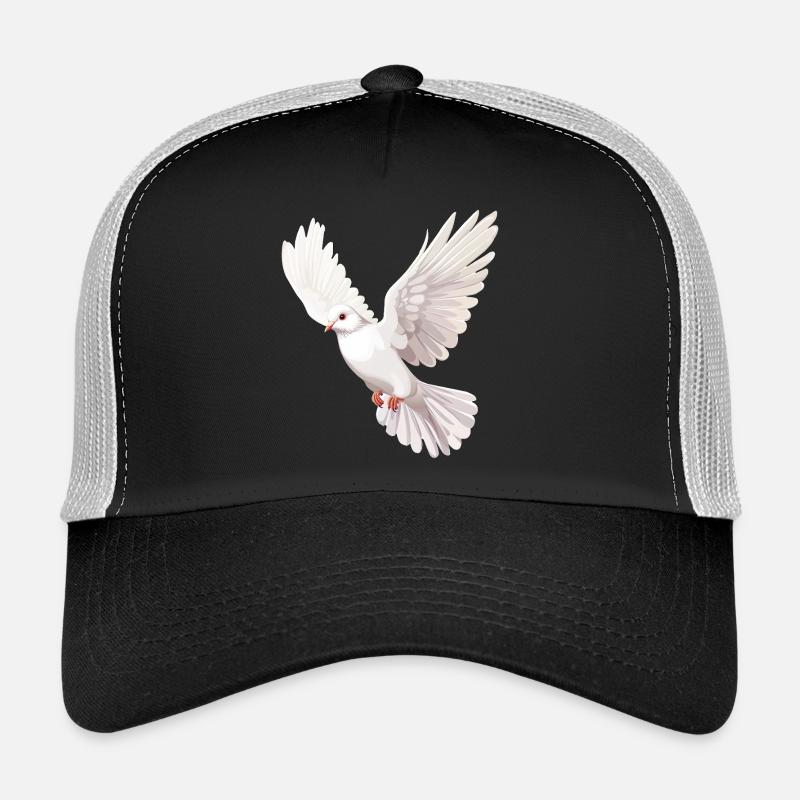 Illustration de colombe blanche en vol Casquette trucker 