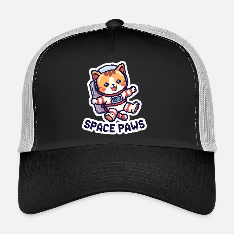 Space Paws – Pixel Cat in Space Trucker Cap