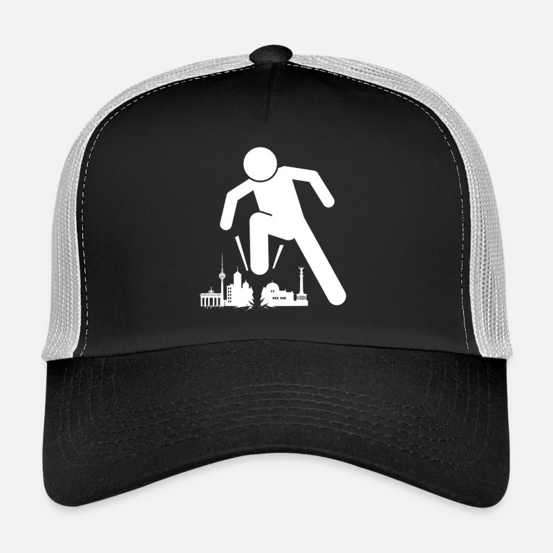 Berlin ist hässlich Skyline  - Trucker Cap - Schwarz/Steingrau