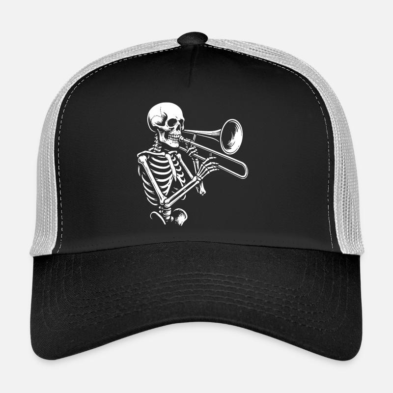 Skelett Trompete Jazz Silhouette Trucker Cap