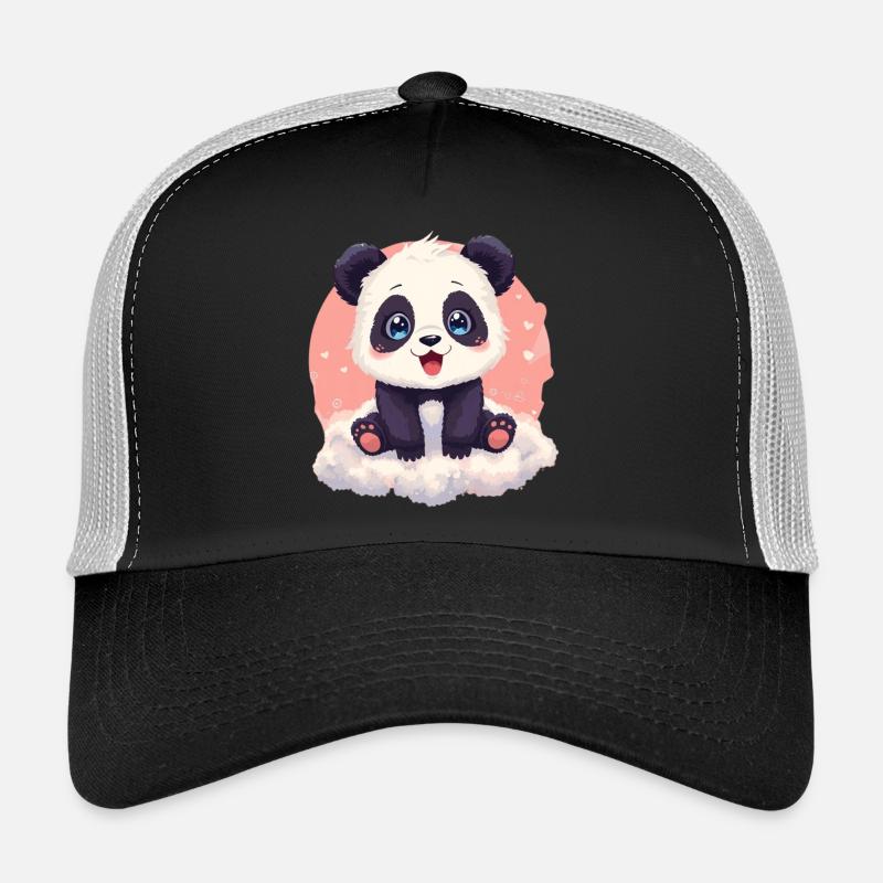 Panda Câlin Sur Nuage Rose Casquette trucker 
