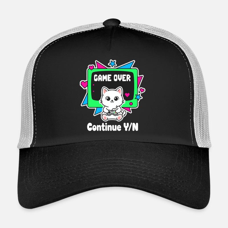 Retro Katzen Controller Game Over Trucker Cap