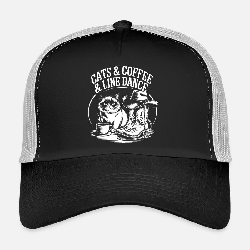 Cats Coffee Line Dance Trucker Cap