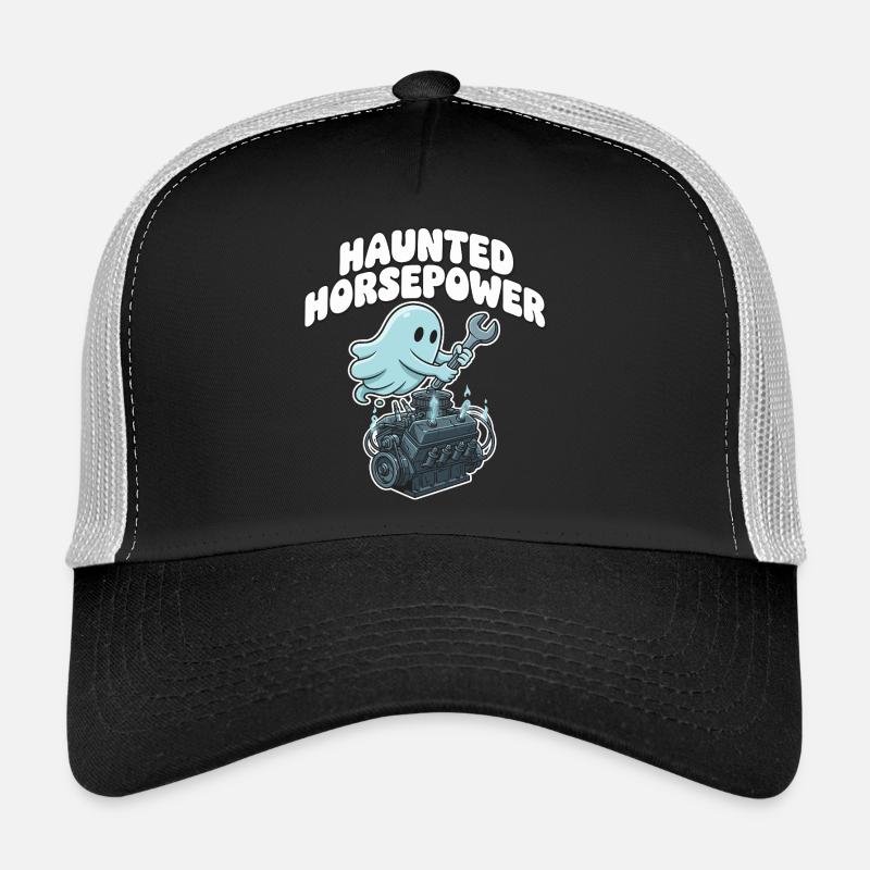 Ghost Engine Haunting Engine Cartoon Trucker Cap