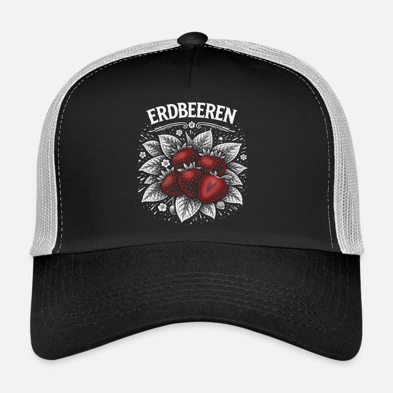 Erdbeeren Kontrast Illustration Trucker Cap