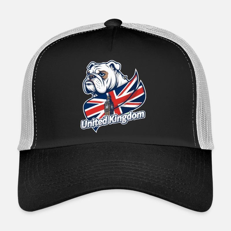 Bouledogue avec drapeau britannique et Big Ben Casquette trucker 