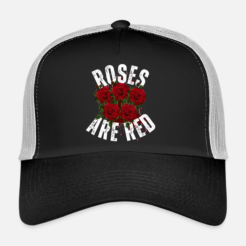 Art élégant de roses rouges éclaboussées - Graphique floral Casquette trucker 
