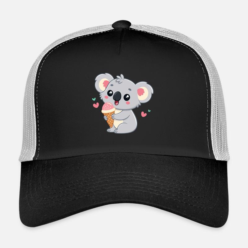 Koala gourmand pastel avec glace Casquette trucker 