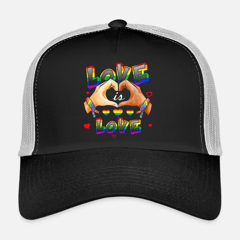 L’amour, c’est l’amour, cœurs arc-en-ciel Casquette trucker 