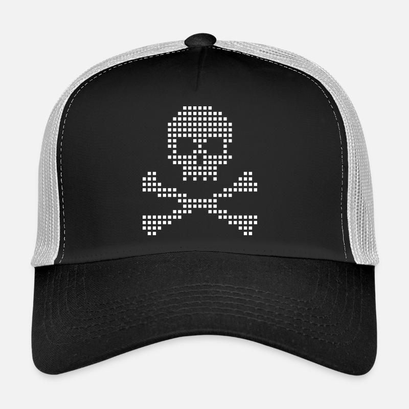 Crâne Pixel et Os Croisés Casquette trucker 