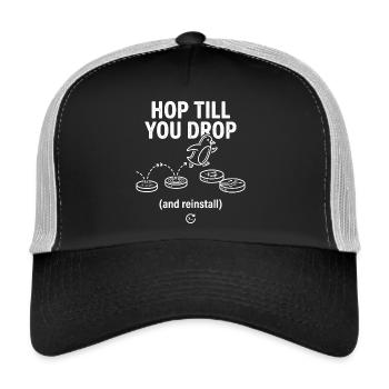 Hop Till You Drop Réinstallation Linux - Casquette trucker  - noir/gris pierre - Devant