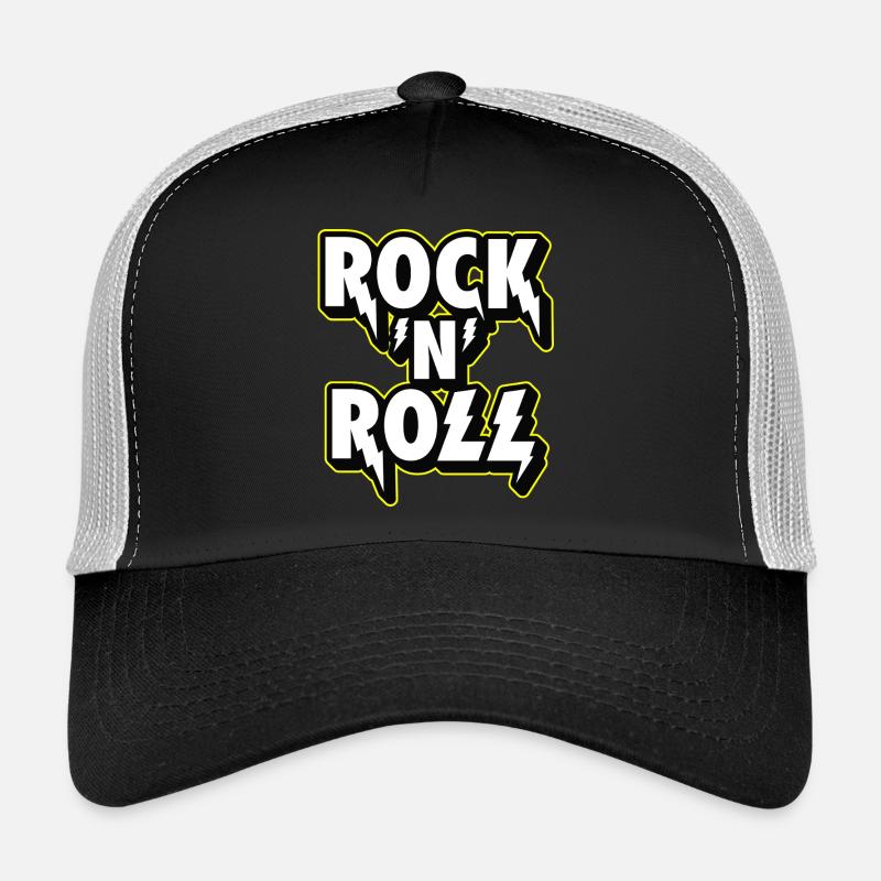 Rock 'N' Roll Lightning 3D Emblem Trucker Cap
