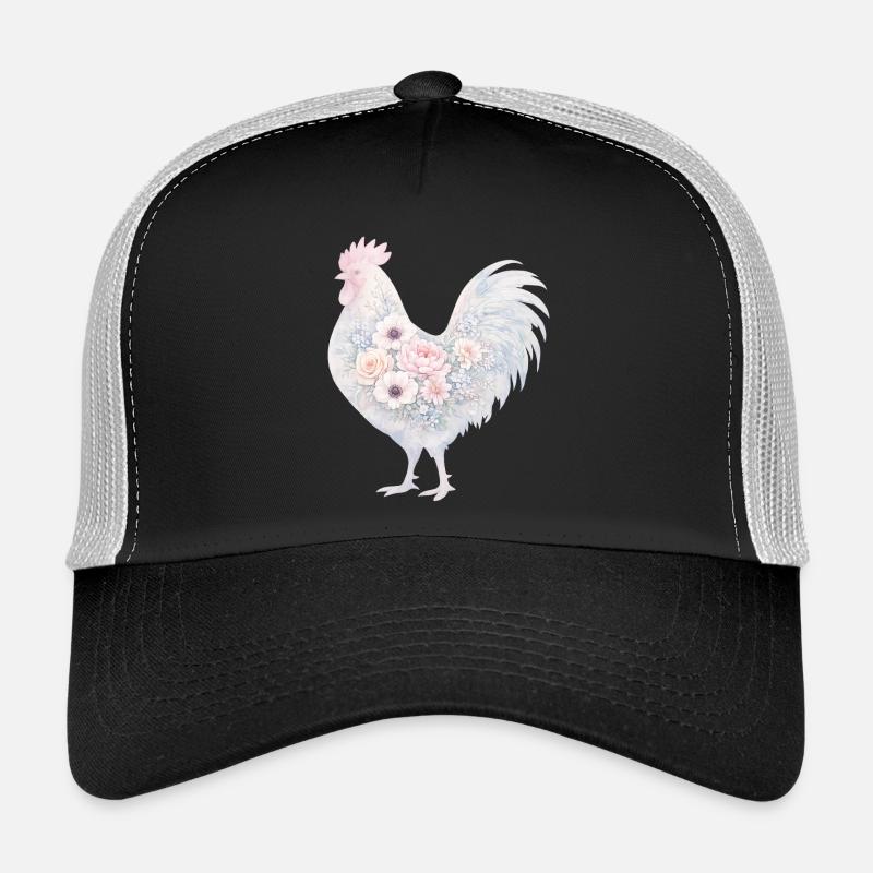 Hahn Blumen Aquarell Trucker Cap