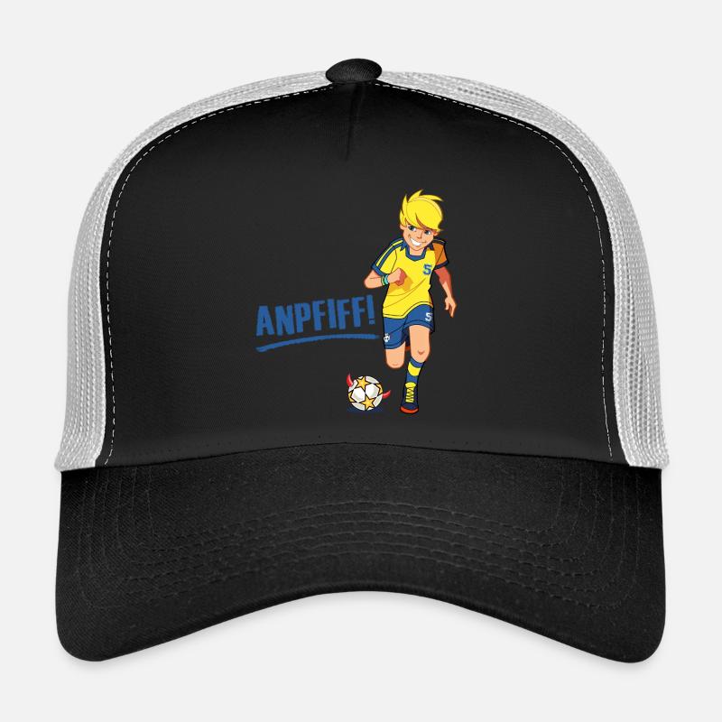 Teufelskicker Anpfiff Schriftzug Und Moritz - Trucker Cap - Schwarz/Steingrau