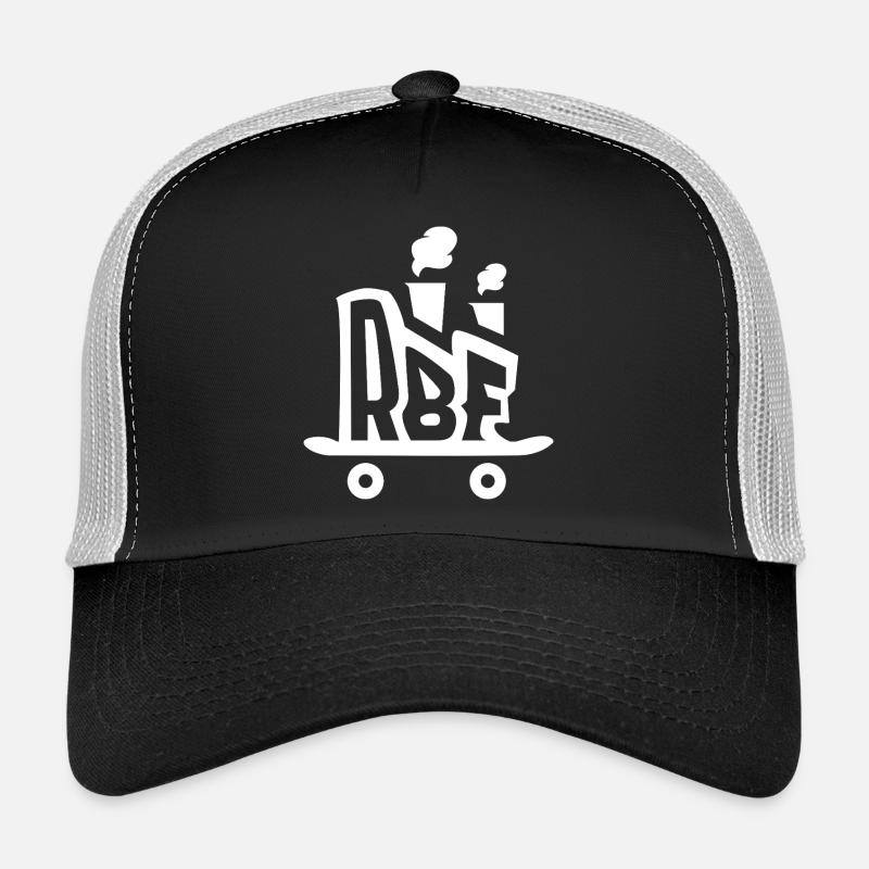 Rollbrett Fabrik Logo weiß Trucker Cap