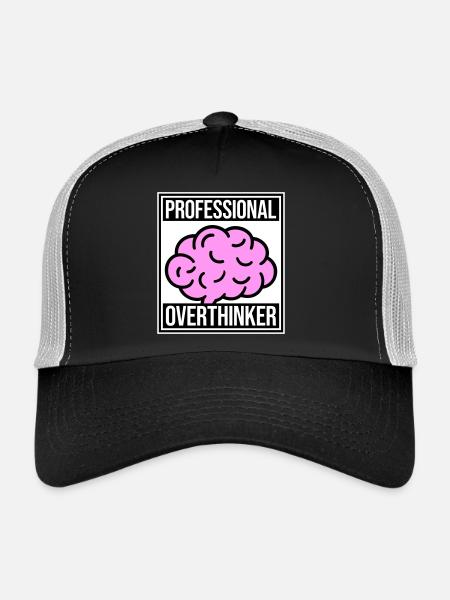 Logo drôle d’anxiété drôle et sombre de la réflexion professionnelle - Casquette trucker  - noir/gris pierre - Devant