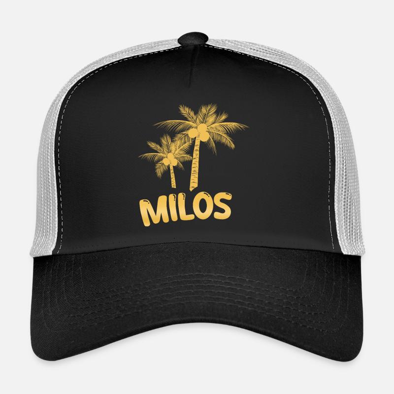 Feuille d’or à palmier tropical de Milos Casquette trucker 