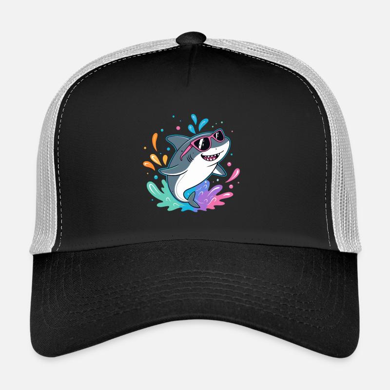 Requin Amusant surfeur coloré Casquette trucker 