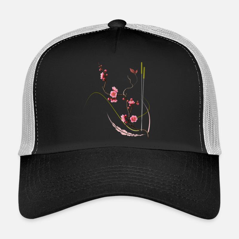 Style zen de la fleur de prunier japonaise Casquette trucker 